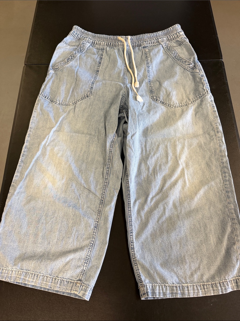 We The Free Light Blue Elastic Waist Denim Pants